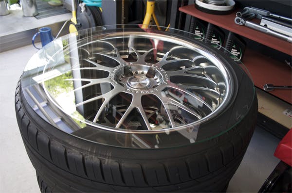 1178 - W 様 タイヤテーブルトップ 製作例 オーダーガラス板.COM