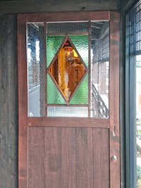 K様　居酒屋の木製引き戸のガラス