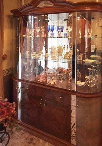 1082 - I 様 アンティーク食器棚のガラス 製作例 オーダーガラス