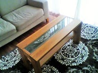 Y様 ダイニングテーブル 中央のガラス