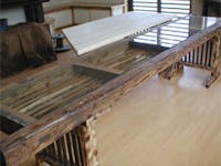 T.H様 アンティーク棚のガラス(正面)