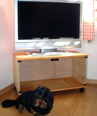 K様 自作TVラックのガラス扉